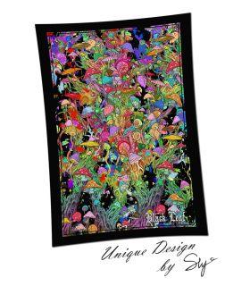 Πανό μπατίκ Black Leaf Mushroom