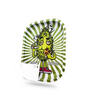 Best Buds μικρό δισκάκι στριψίματος Hungry Pizza + Μαγνητική κάρτα Grinder