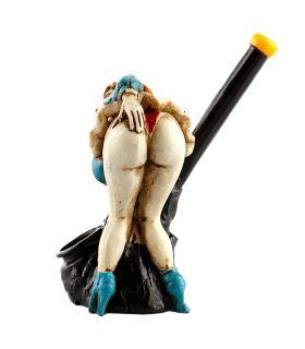 Ξύλινη πίπα με pin-up girl 9εκ.