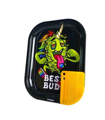 Best Buds μικρό δισκάκι στριψίματος "LSD" (14×18εκ) + Μαγνητική κάρτα Grinder