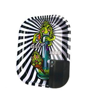 Best Buds μεσαίο δισκάκι στριψίματος "Smoke me" (14×18εκ) + Μαγνητική κάρτα Grinder